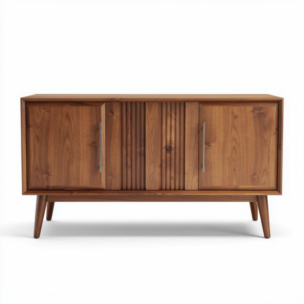 Buffet en bois de noyer avec portes en relief dimensions 120 x 40 x 75cm