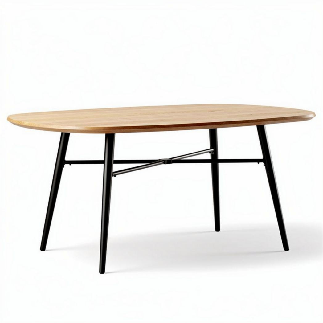 Table à manger en bois de hêtre et métal noir dimensions 150 x 80 x 75cm