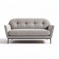 Canapé en tissu bouclé gris clair avec structure en métal 180 x 80 x 75cm
