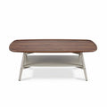 Table basse rectangulaire en bois et métal dimensions 120 x 60 x 40cm avec étagère intégrée