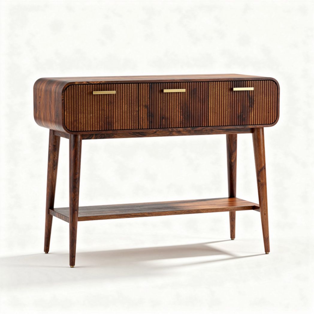 Buffet en bois avec trois tiroirs et étagère inférieure 120 x 40 x 80cm