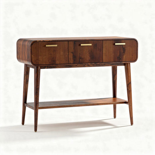 Buffet en bois avec trois tiroirs et étagère inférieure 120 x 40 x 80cm