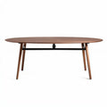 Table ovale en bois de chêne avec pieds en métal noir 200 x 100 x 75cm