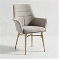 Fauteuil en tissu beige avec pieds en métal doré dimensions 80 x 60 x 90cm