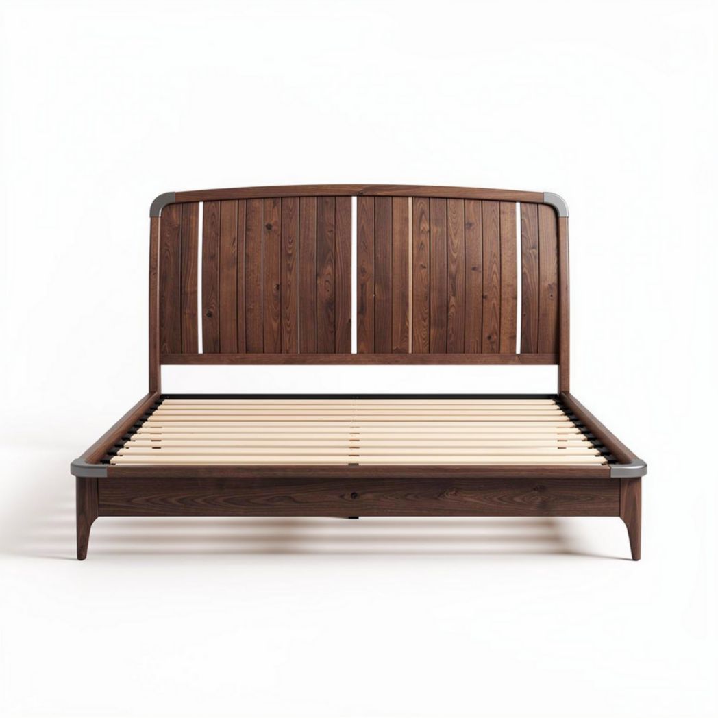 Lit en bois massif de chêne avec sommier à lattes 200 x 160 x 100cm