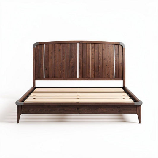 Lit en bois massif de chêne avec sommier à lattes 200 x 160 x 100cm