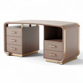 Bureau distinctif en bois marron avec rangements dimensions 120 x 60 x 75cm