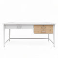 Bureau moderne en bois et métal 150 x 70 x 75 cm avec tiroirs rangement