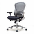 Chaise de bureau ergonomique en mesh gris et tissu noir dimensions 60 x 60 x 100cm